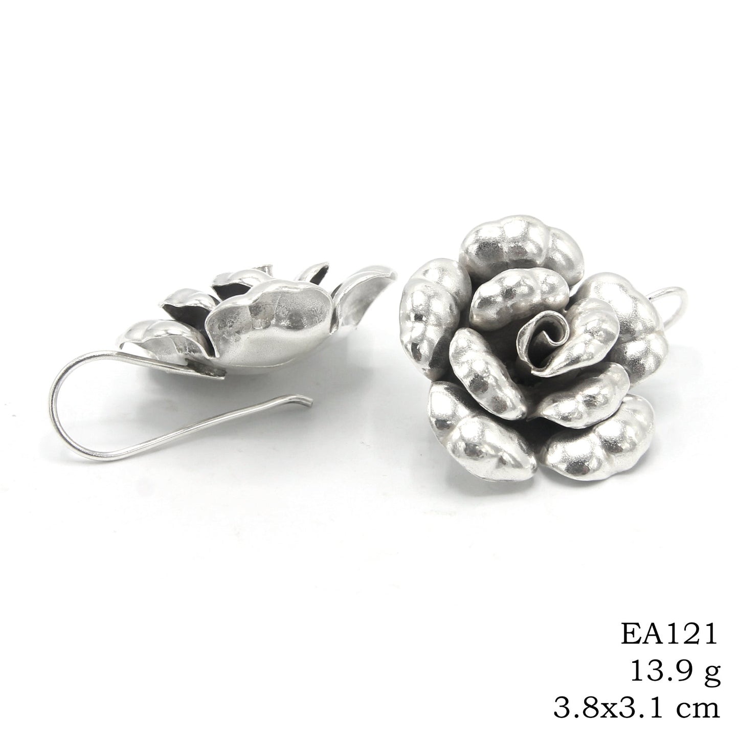 Shine all day in these silver earrings.