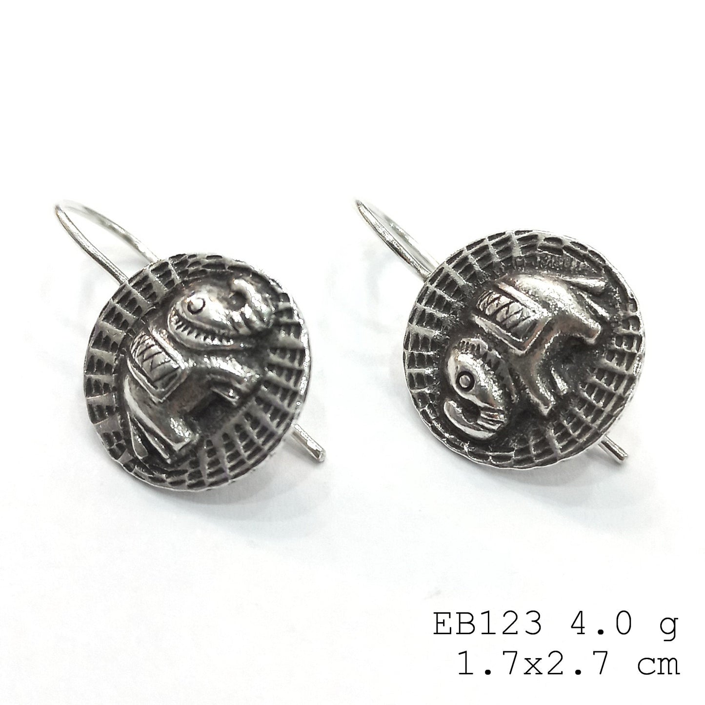 Charming little creatures crafted in silver. Unique animal silver earrings.