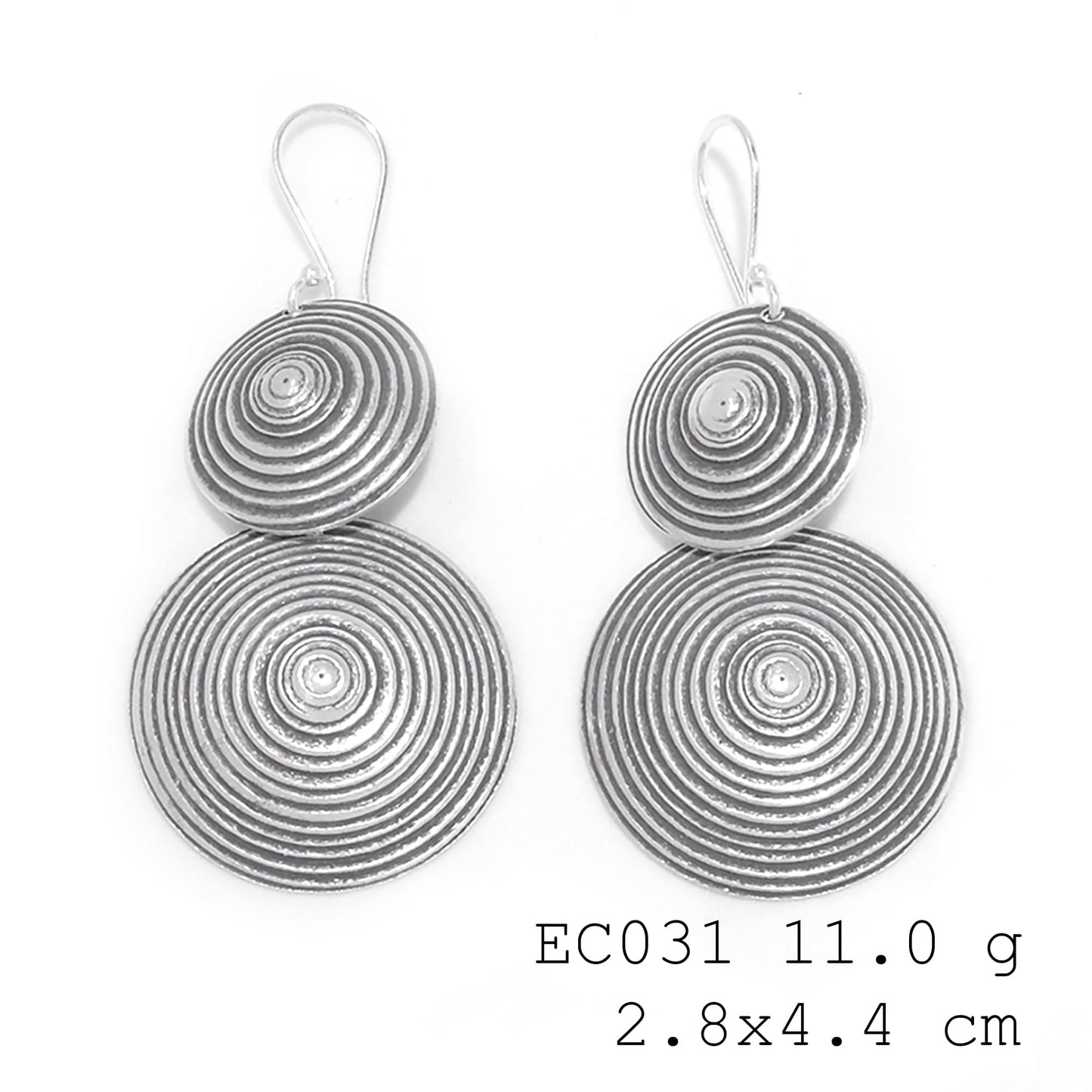 Imperfectly perfect, handmade silver earrings.