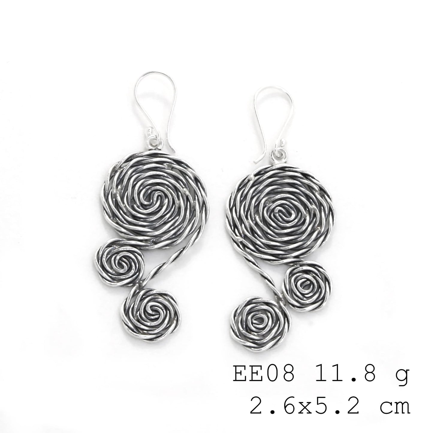 Intricate twists, endless style. These silver earrings are captivating.