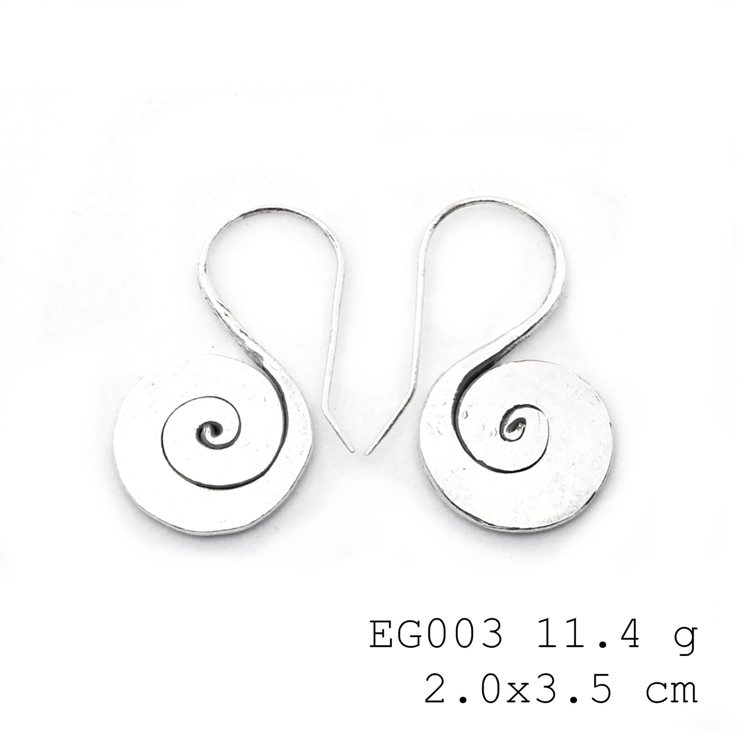 Hand-forged beauty in these silver earrings.