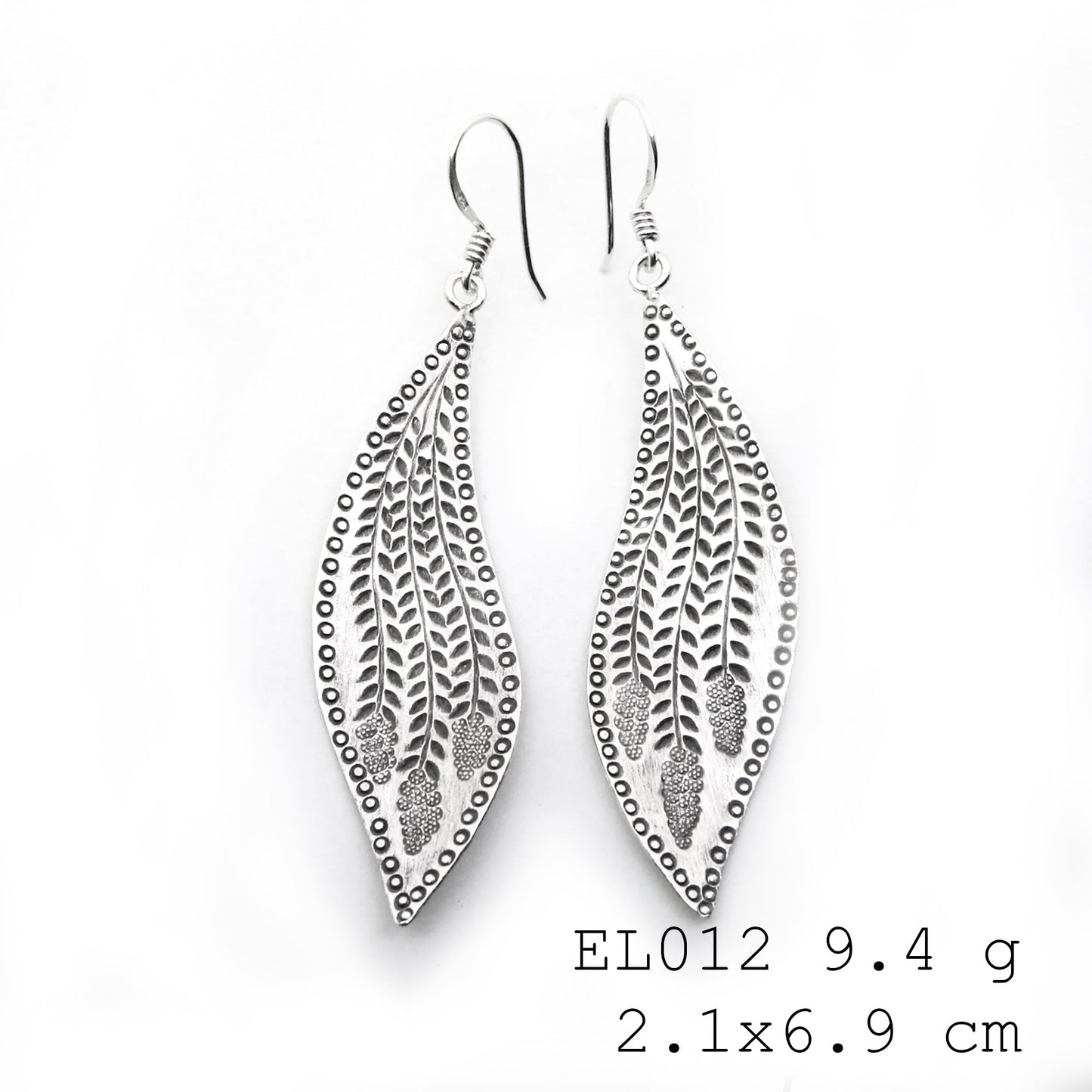 Feel the artisan touch in these silver earrings.