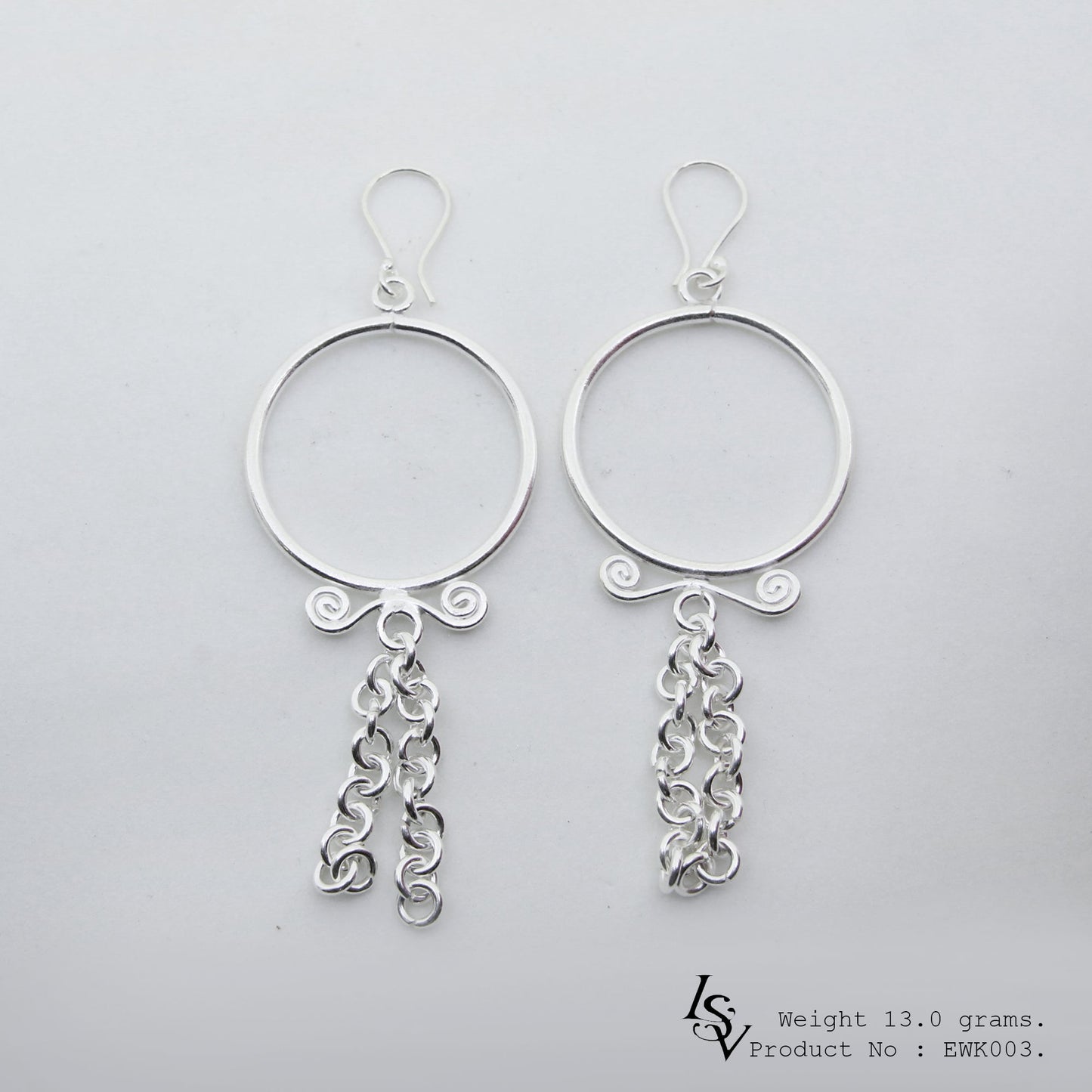 The sleekest look of the season: Handmade white line silver earrings.