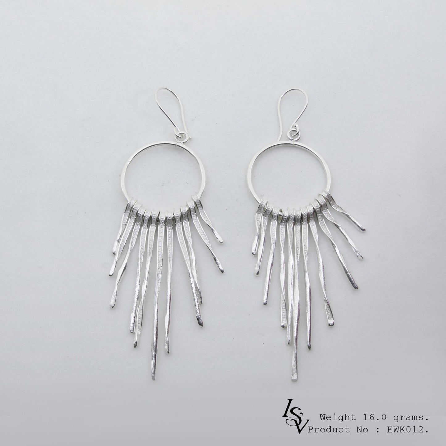 You won’t believe the glow of these 98% pure white line silver earrings.
