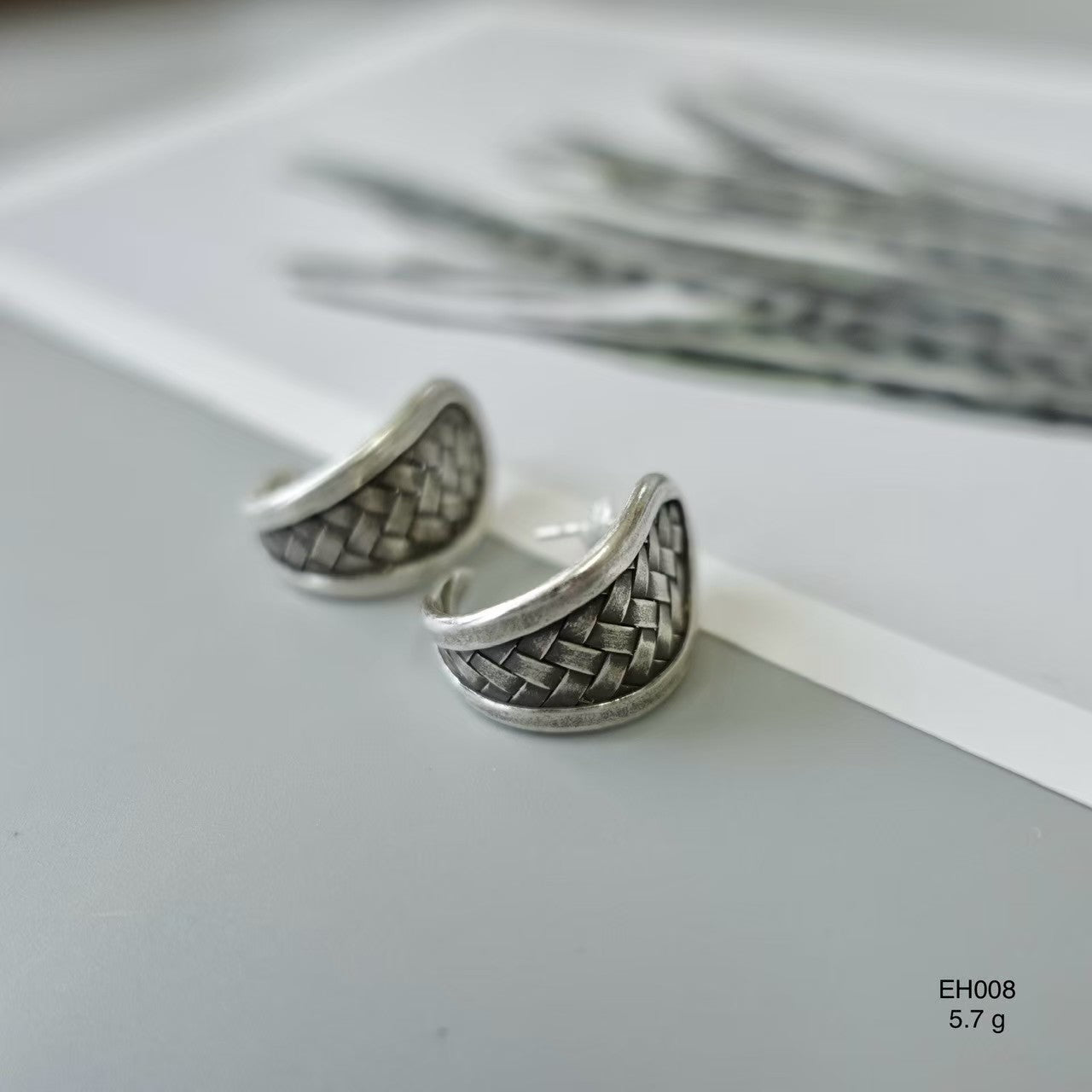 One-of-a-kind 98-99% pure silver earrings. handmade silver jewelry Thailand