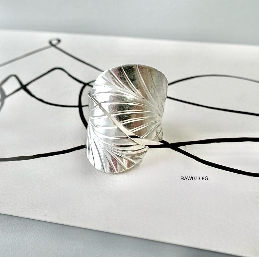 Silver blossom. Silver ring.