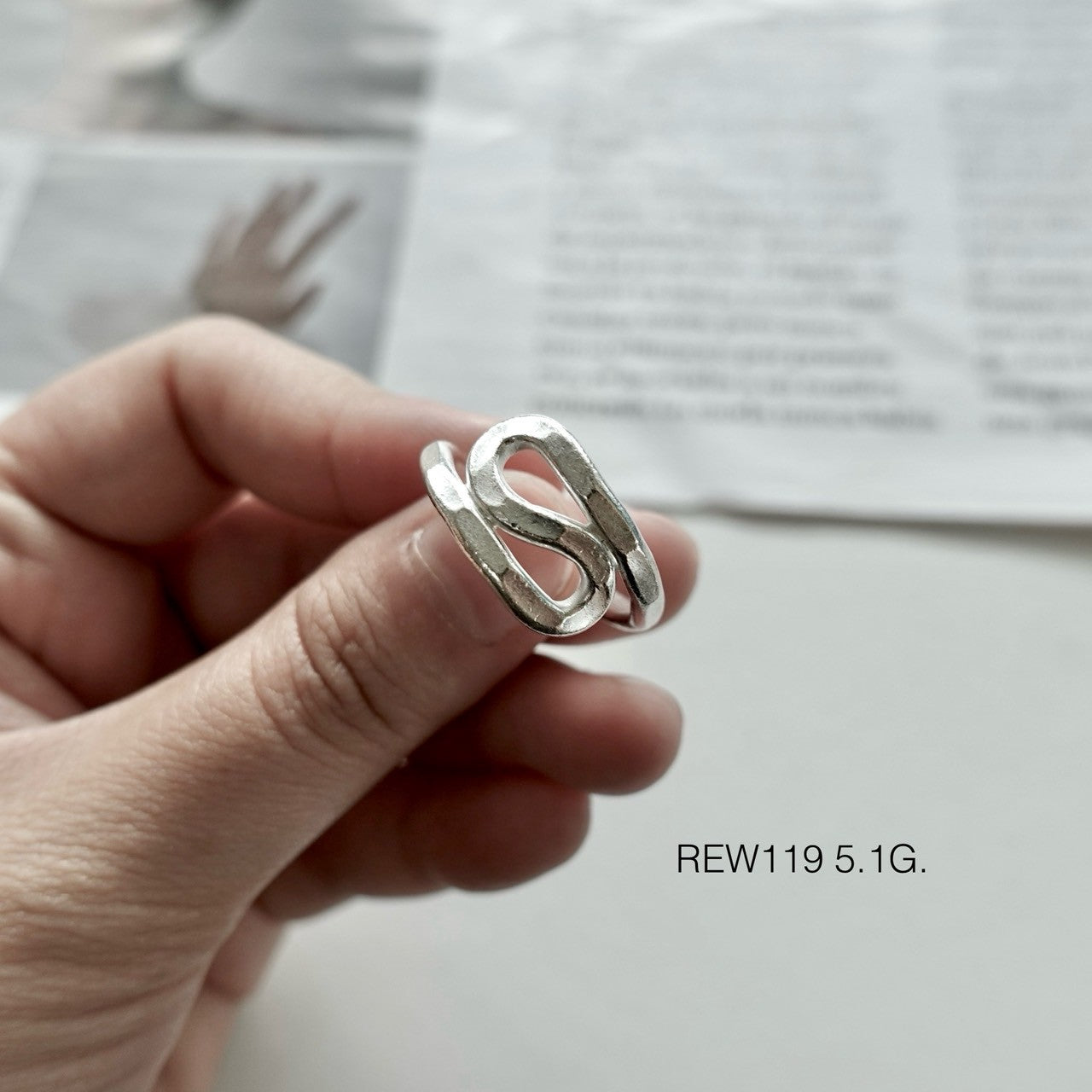 Wearable art in silver. Silver ring.