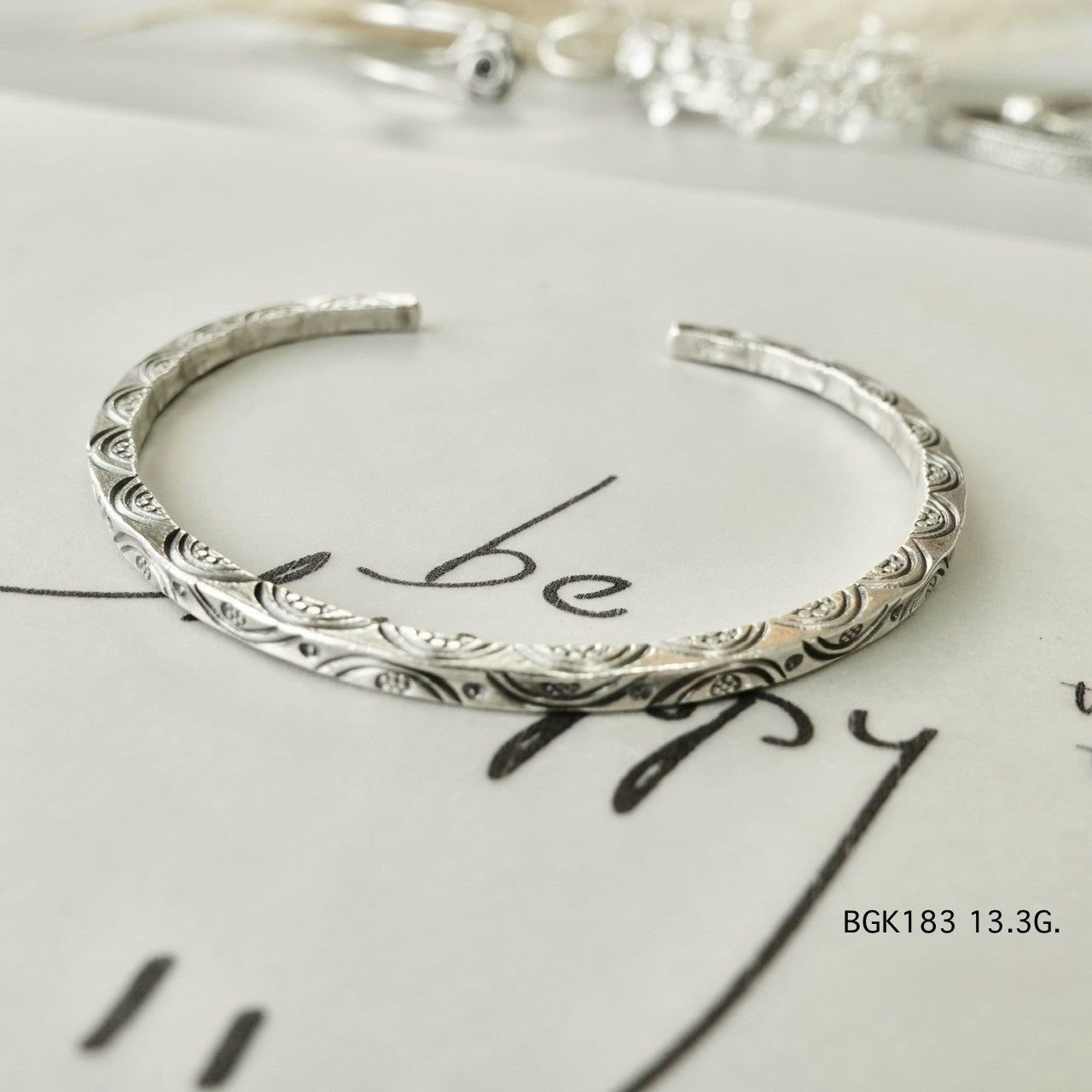 Hill tribe silver bangle. A touch of tribal grace.