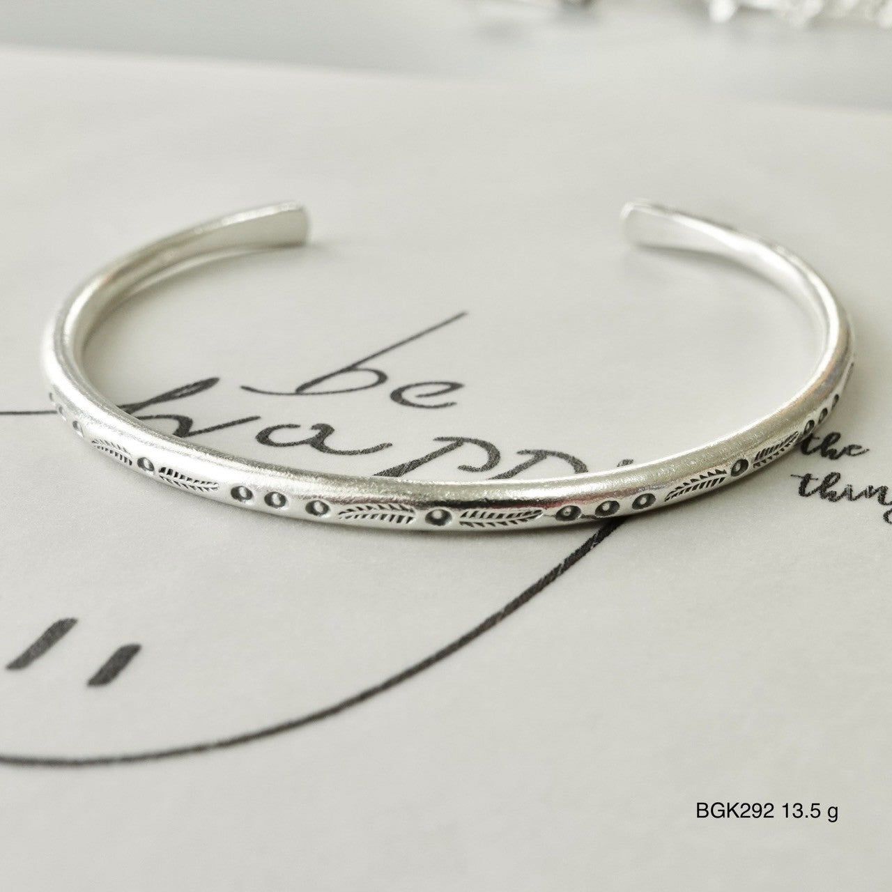 Hill tribe silver bangle. Tradition cast in every curve.