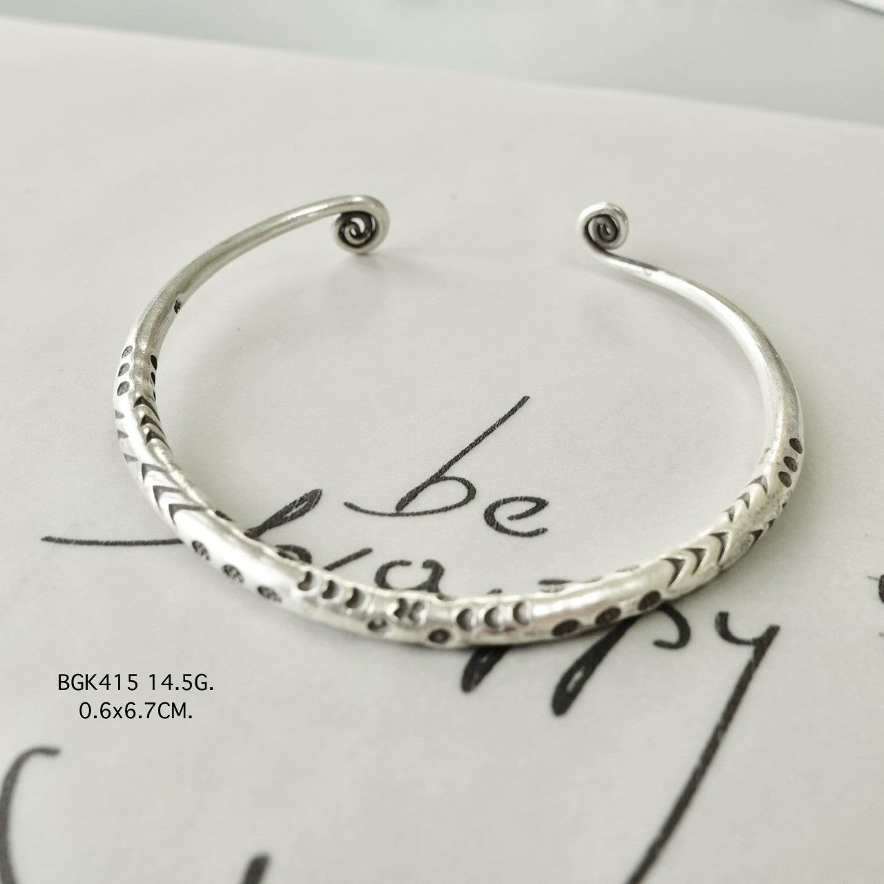 Silver bangle. Boho soul, silver shine.