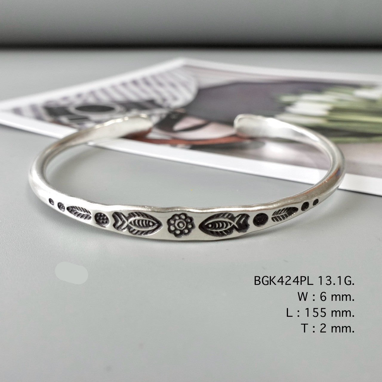 Nothing basic about this silver bangle.