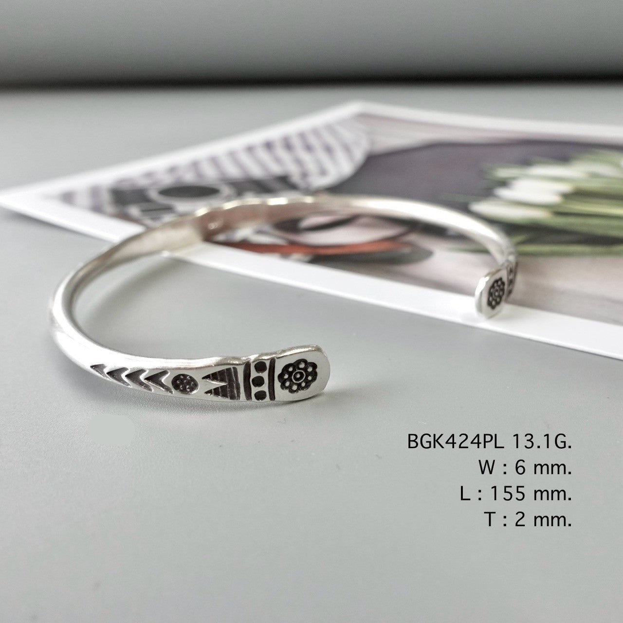 Nothing basic about this silver bangle.
