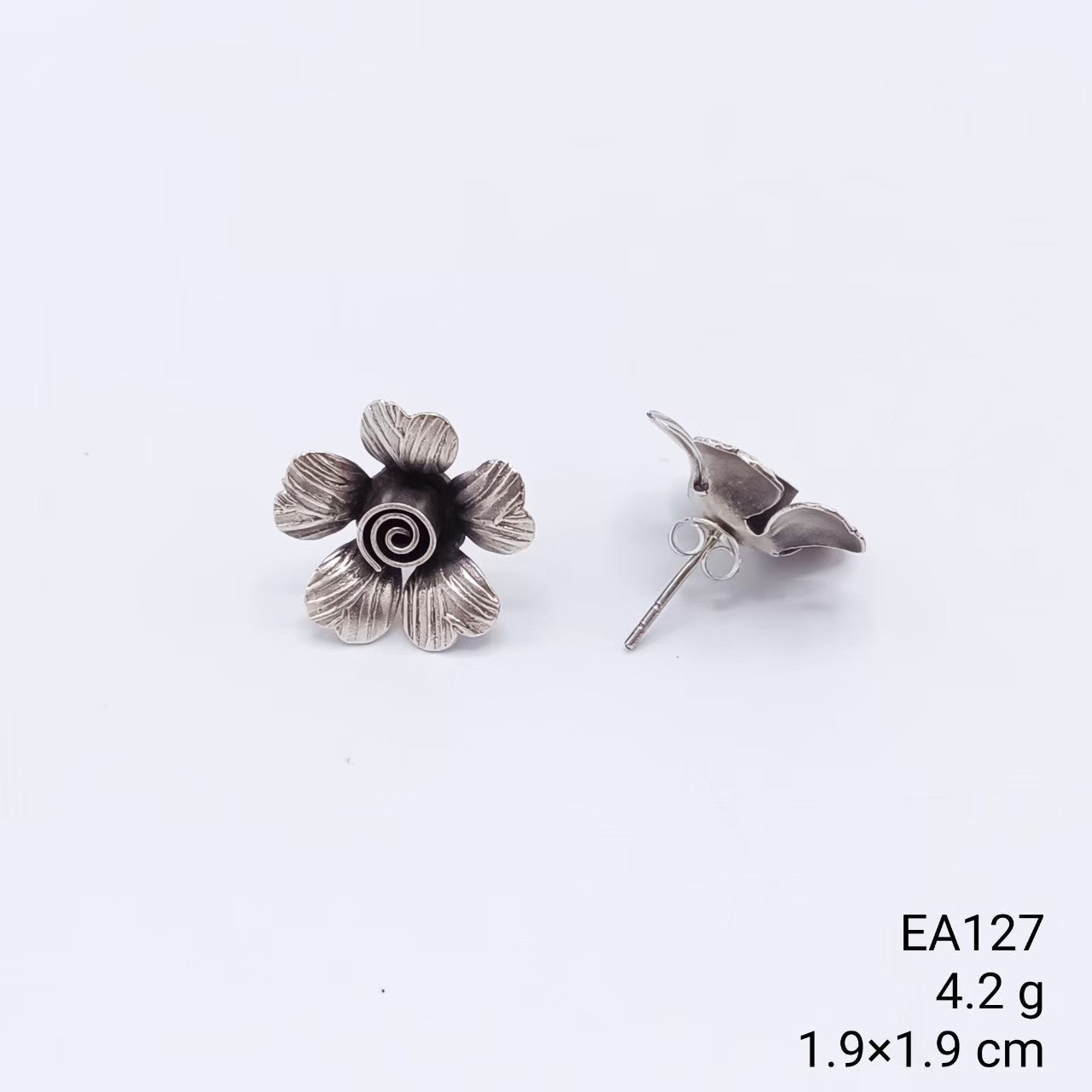 These silver earrings are unique.