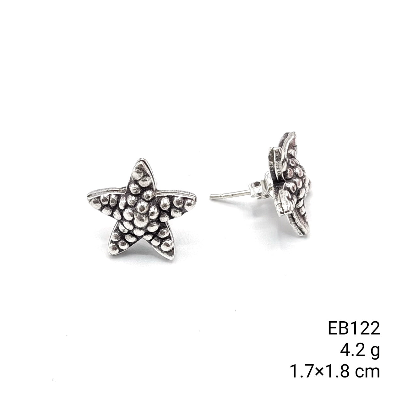 Silver earrings with serious personality.