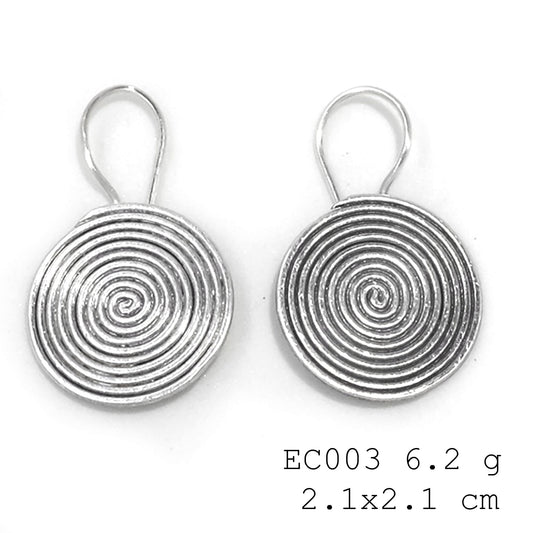 History meets nature. Handcrafted silver earrings.