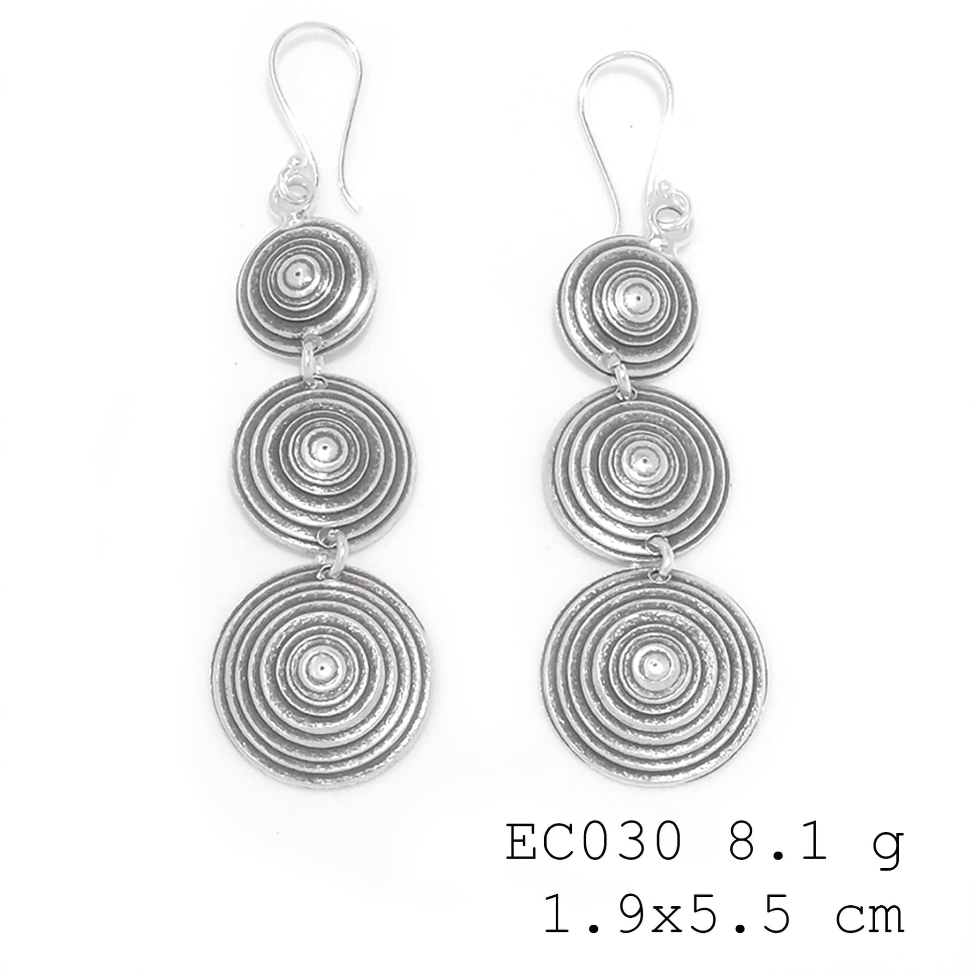 Handmade charm, captured in silver. Silver earrings.