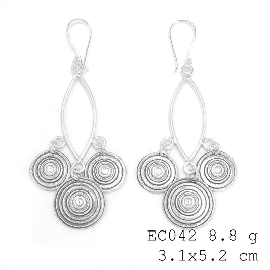 Artisan crafted, truly unique silver earrings.