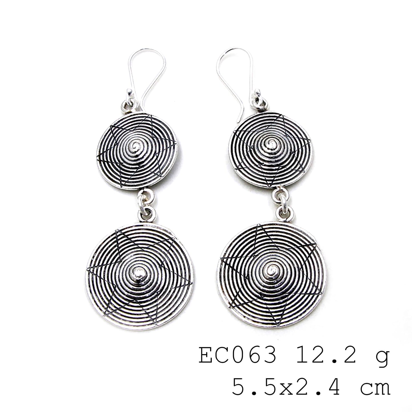 Hand-finished detail on these silver earrings.