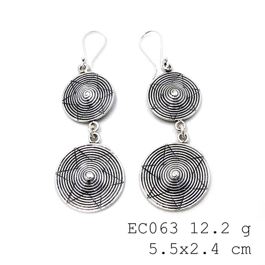 Hand-finished detail on these silver earrings.
