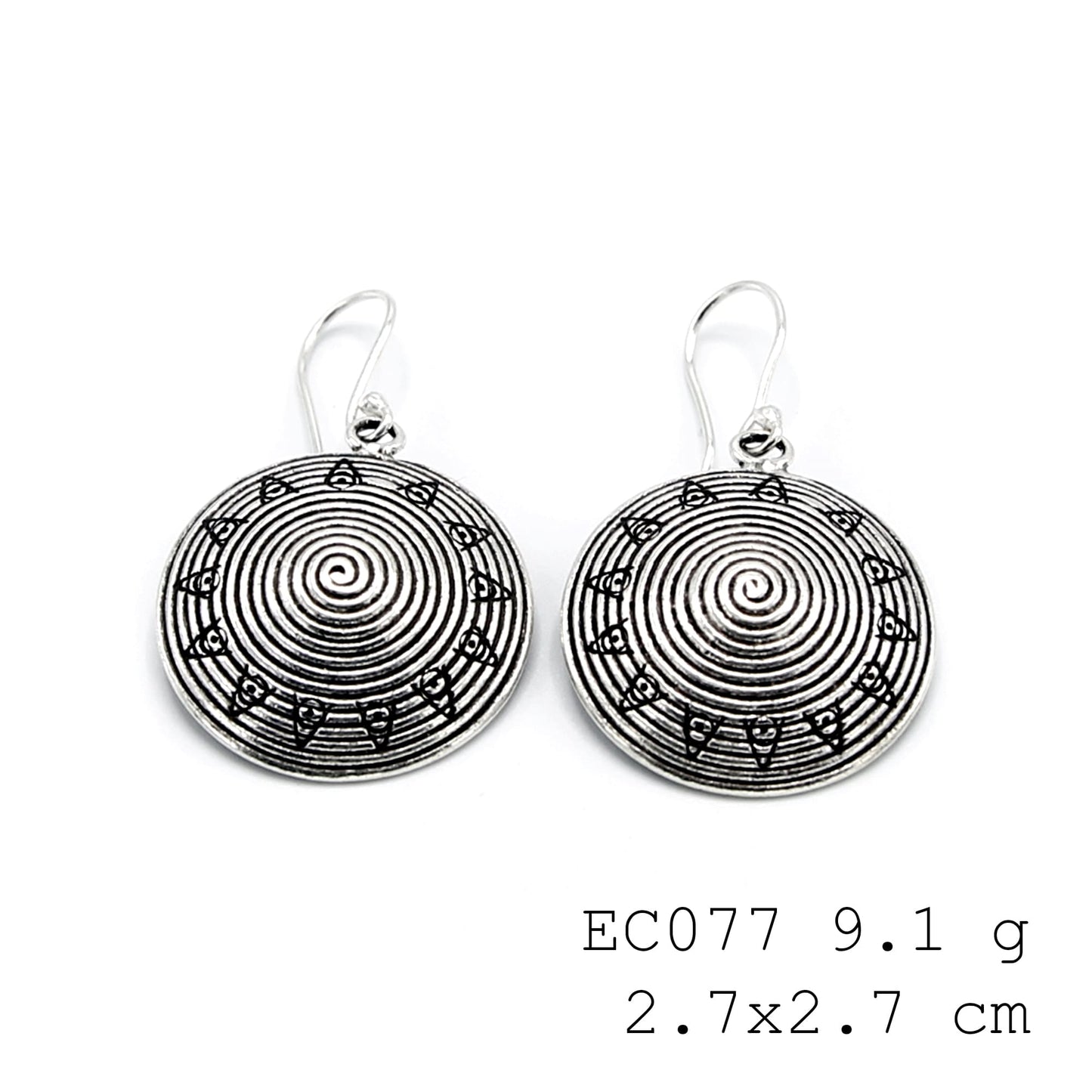 Made with love. Handmade Snail Coin silver earrings.
