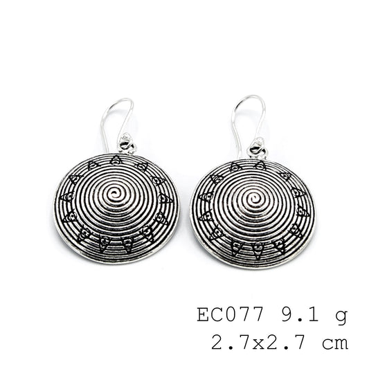 Made with love. Handmade Snail Coin silver earrings.