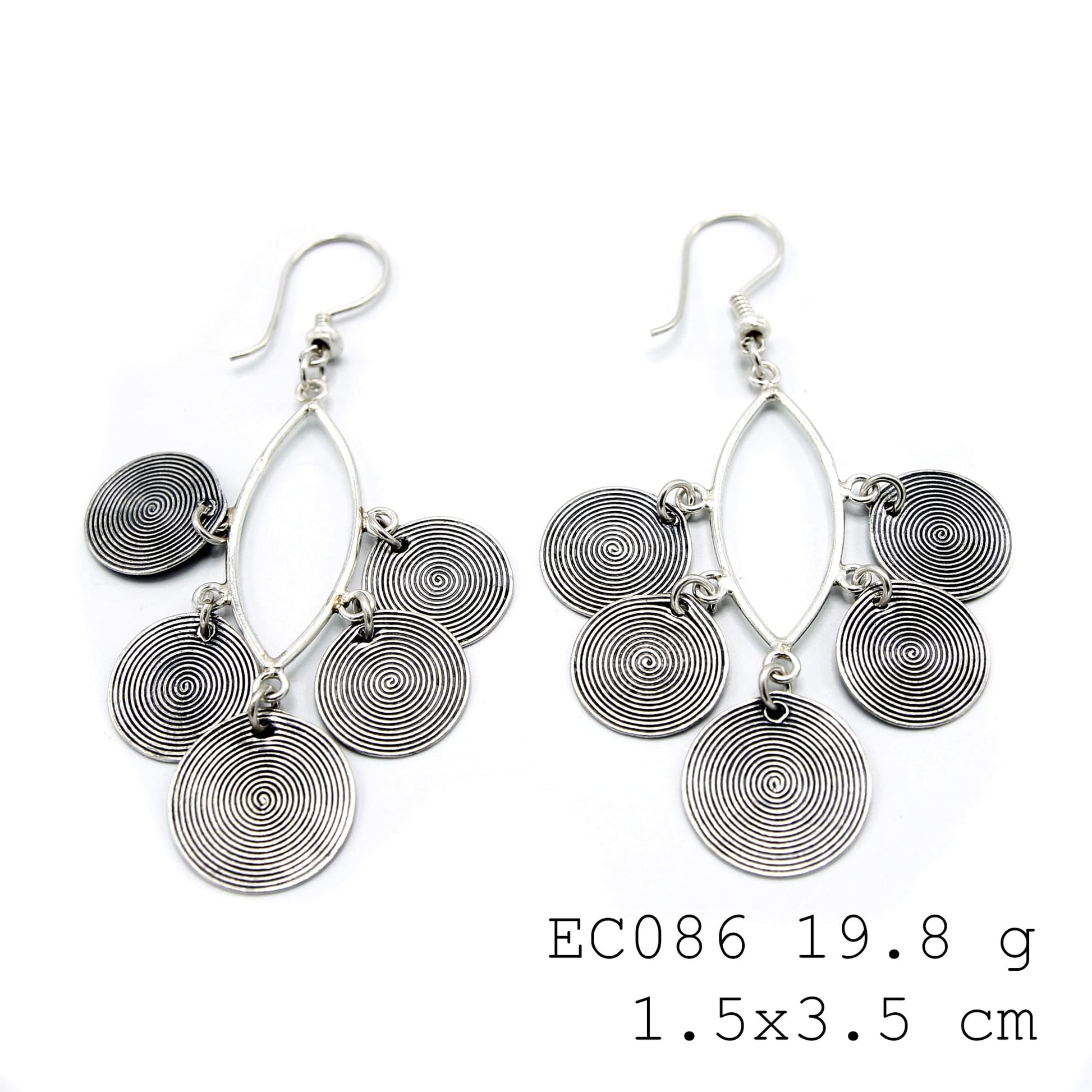 Each pair is unique. Handmade silver earrings.