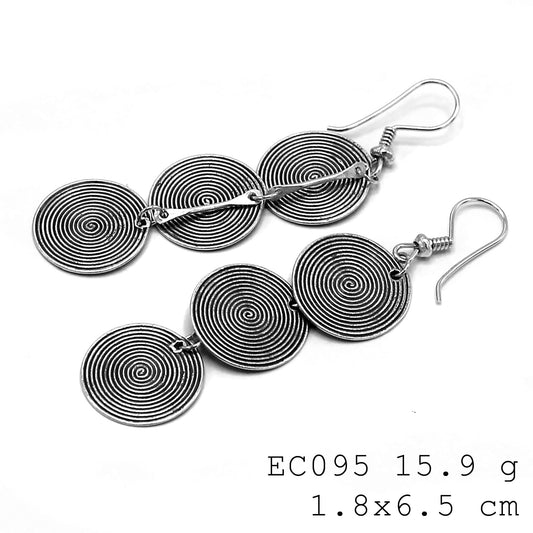 The beauty of handmade. Snail Coin silver earrings.