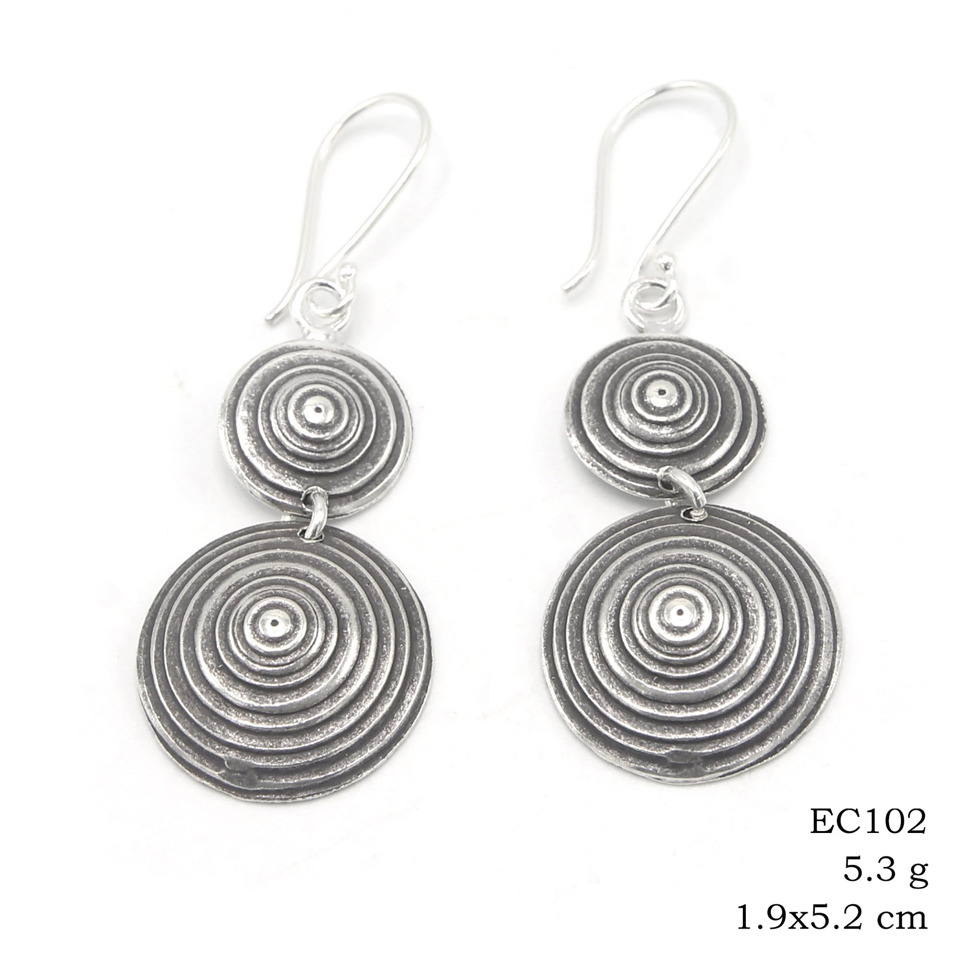 Nature-inspired. Snail Coin silver earrings.