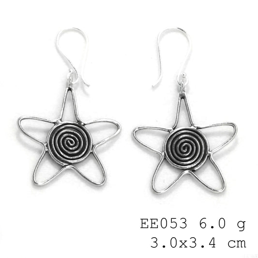 Get caught in the detail. Love these spiral silver earrings.