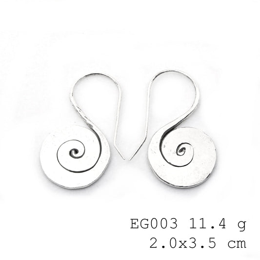 Hand-forged beauty in these silver earrings.