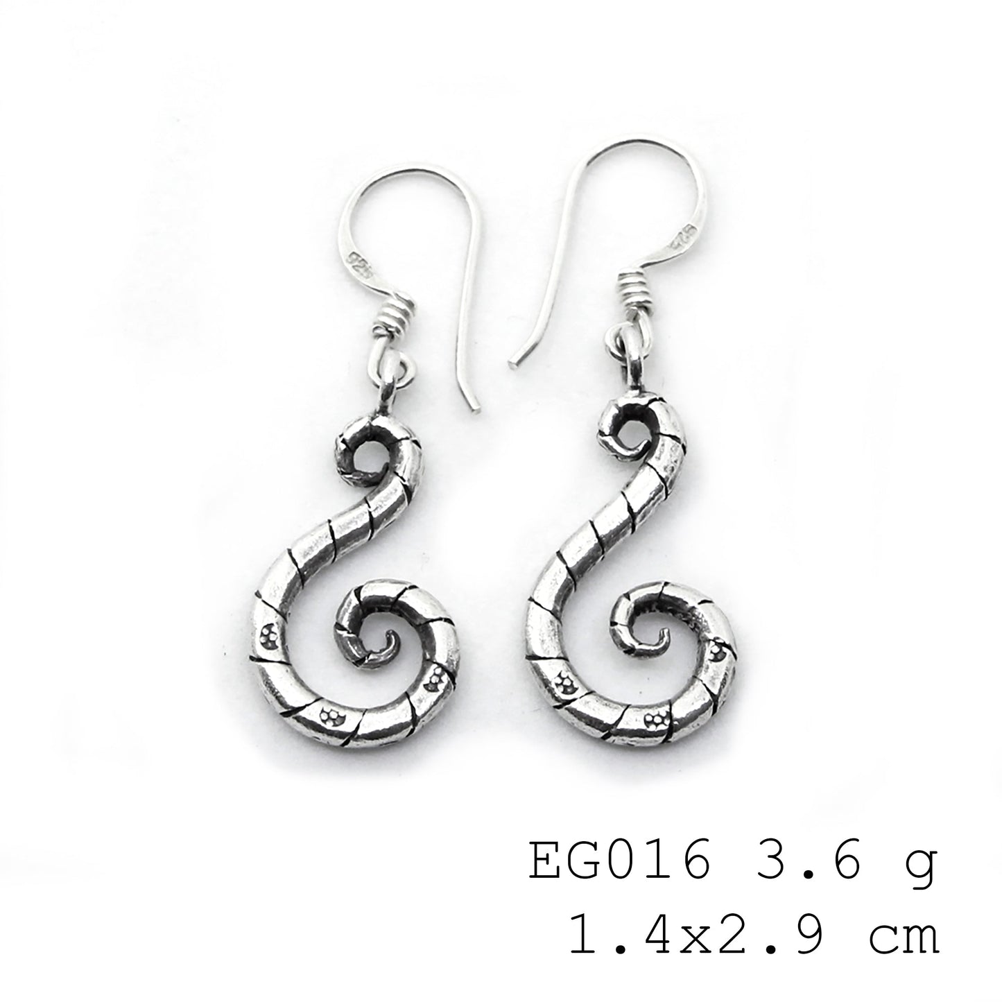 Artisan touch on these silver earrings.