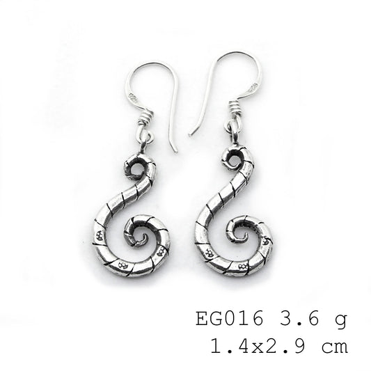 Artisan touch on these silver earrings.