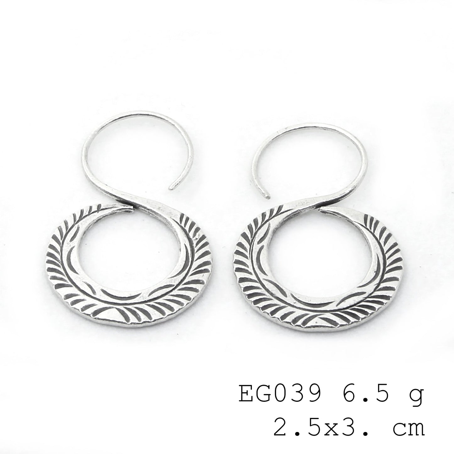 Catch the light with these silver earrings.