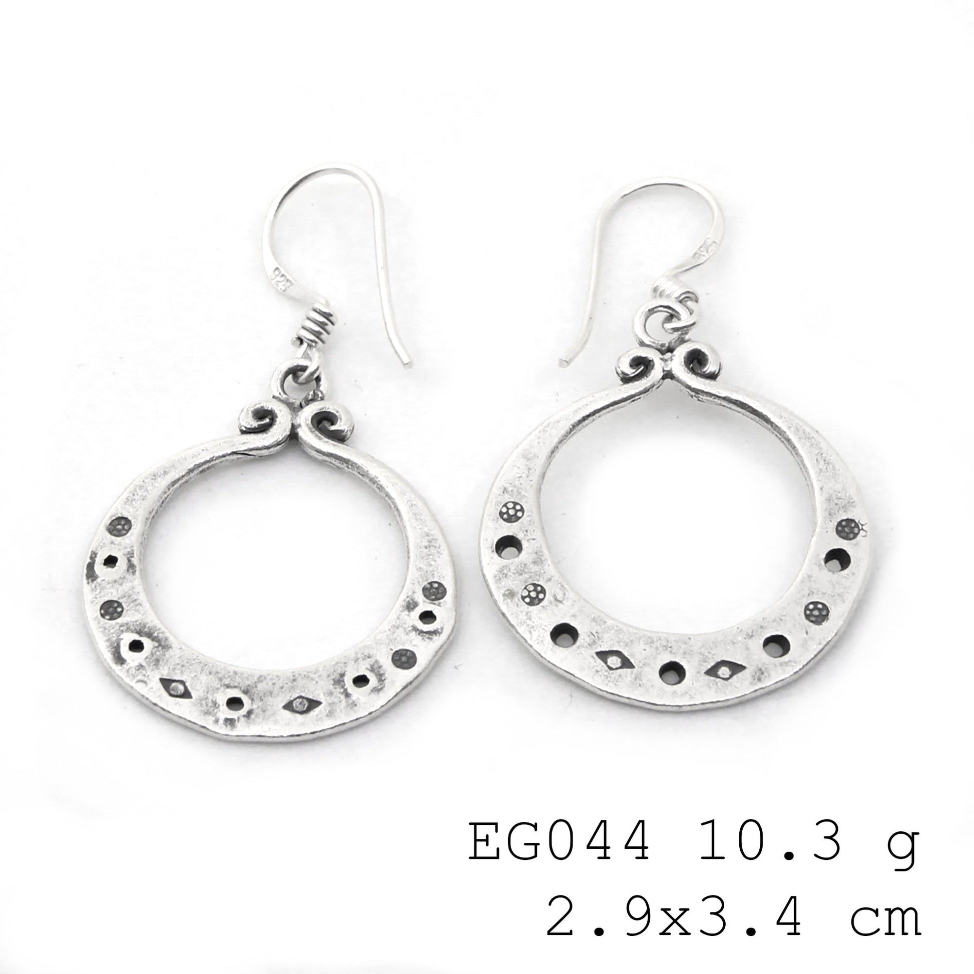 Purely polished silver earrings.