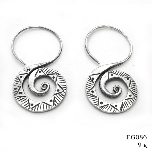 Boldly silver: hang silver earrings.