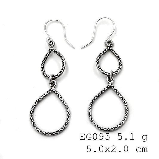 From day to night in these silver earrings.