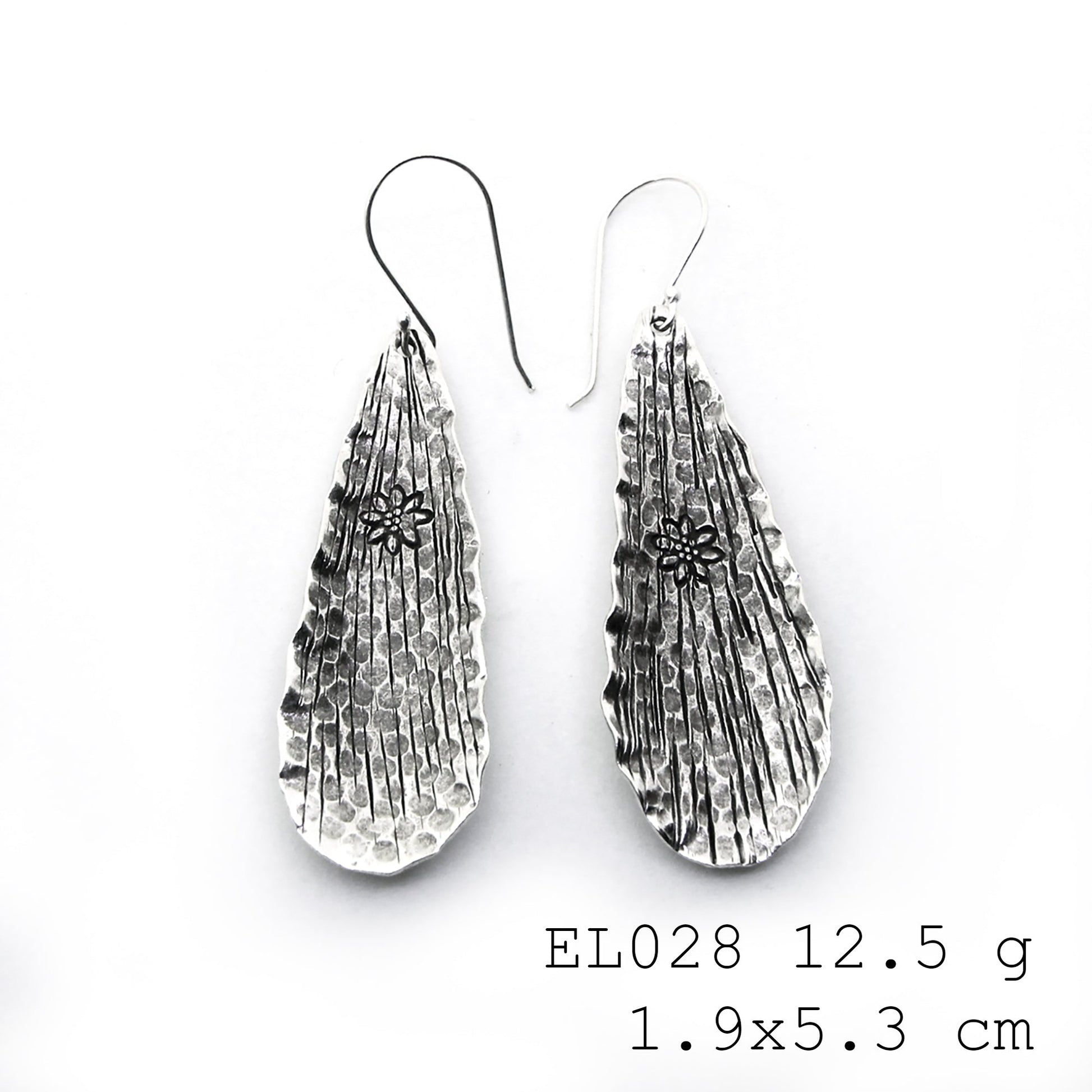 The beauty of a leaf in pure silver earrings.