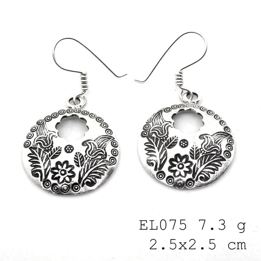 Authentic handmade quality in these silver earrings.