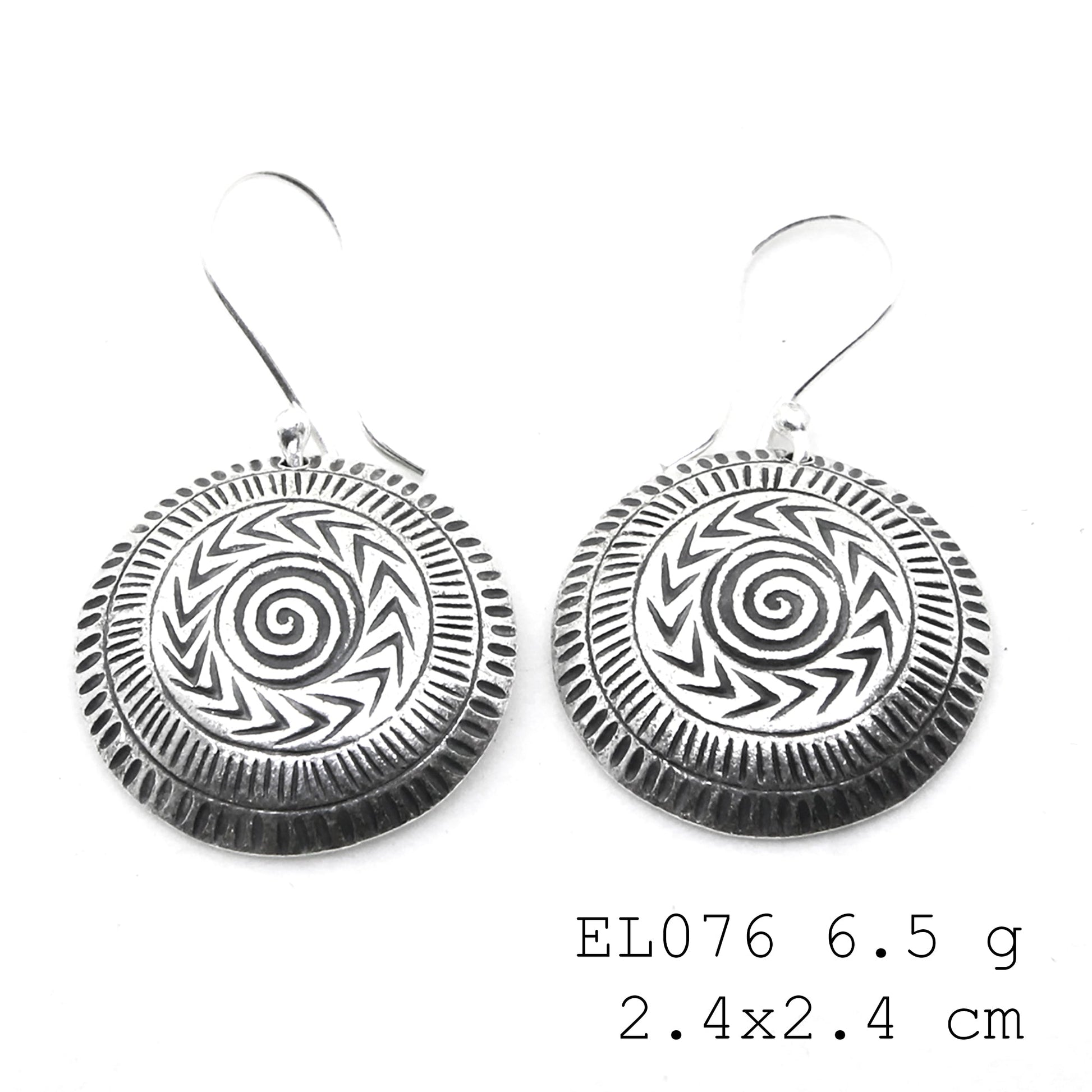 Sustainably inspired, handmade silver earrings.