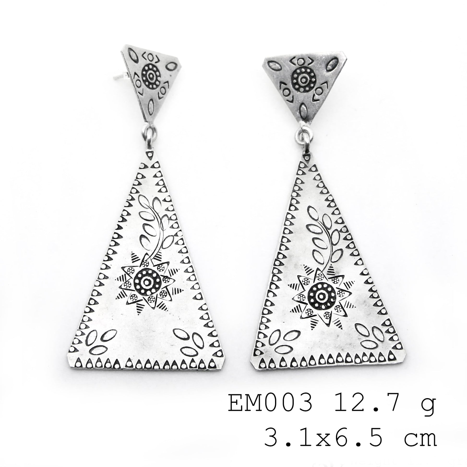 Artisanal elegance in every pair of these silver earrings.