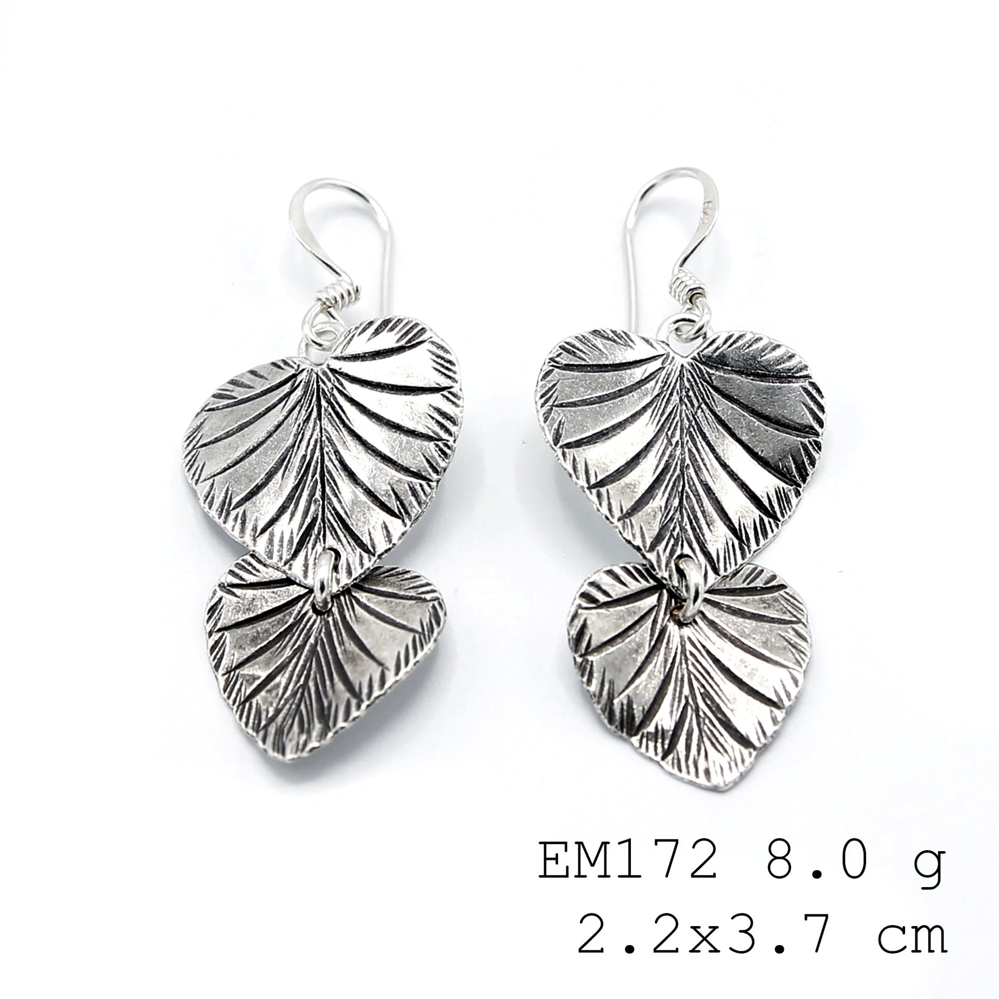 Treat yourself to these 98% pure silver earrings.
