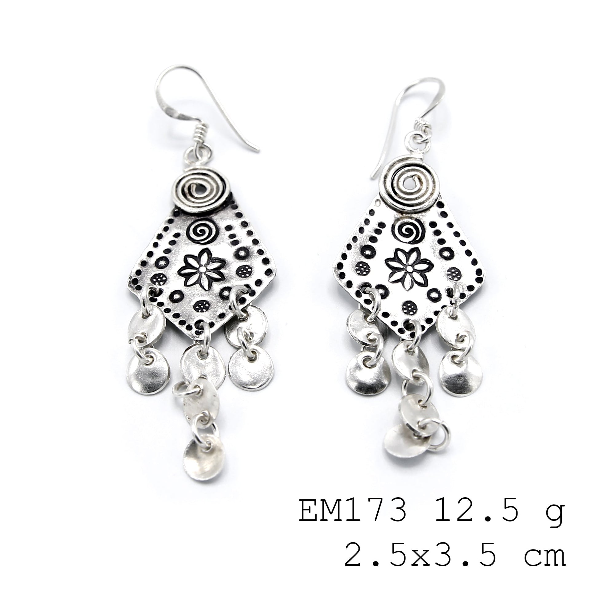 Feel the difference of handmade, high-purity silver earrings.