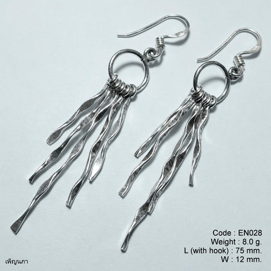 Handmade. High Purity. One-of-a-kind silver earrings.