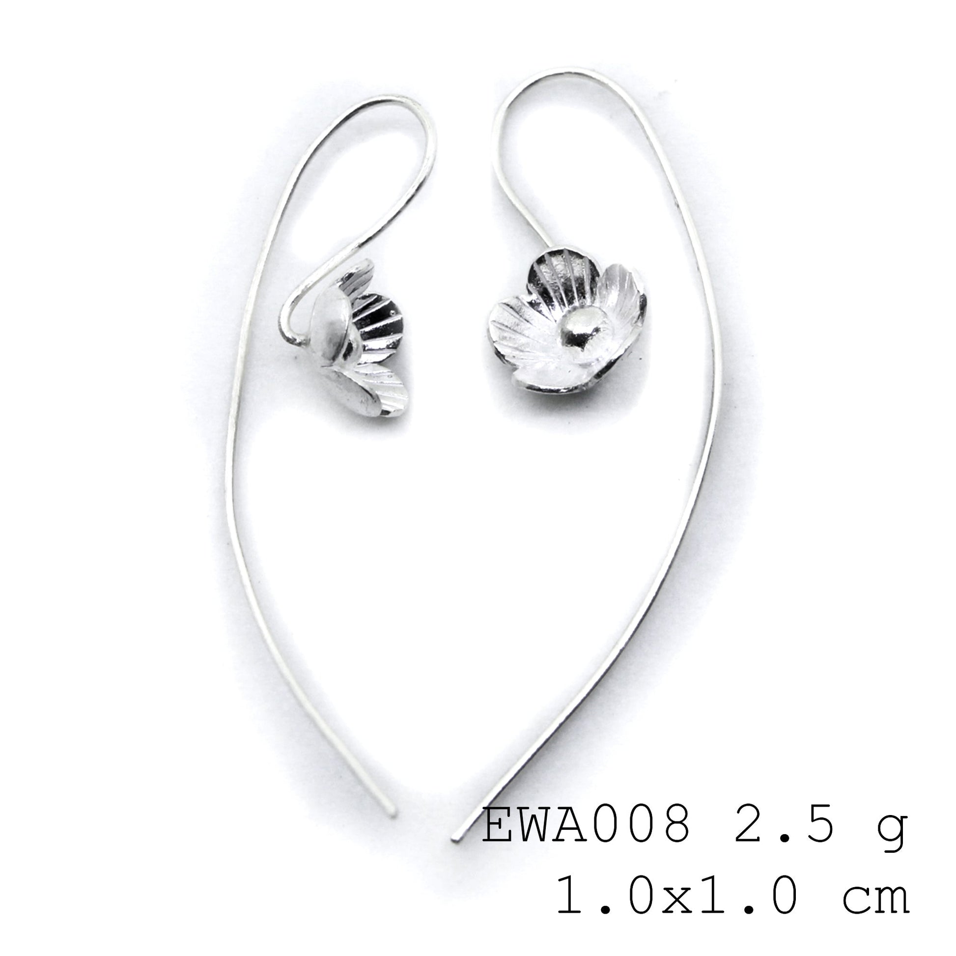 High-purity 98% silver meets floral art: Shop silver earrings.