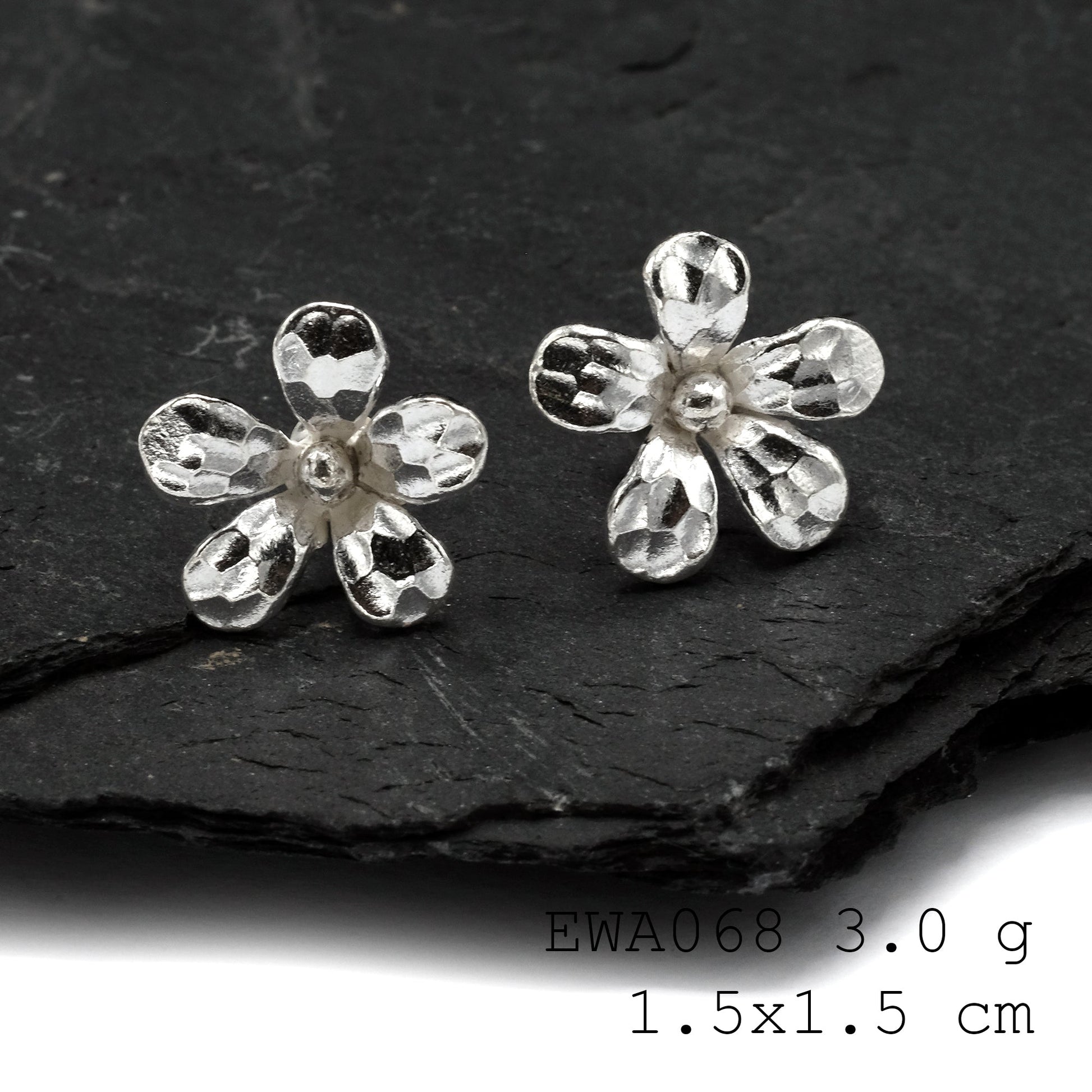 Shop the 98% pure white flower silver earrings now!