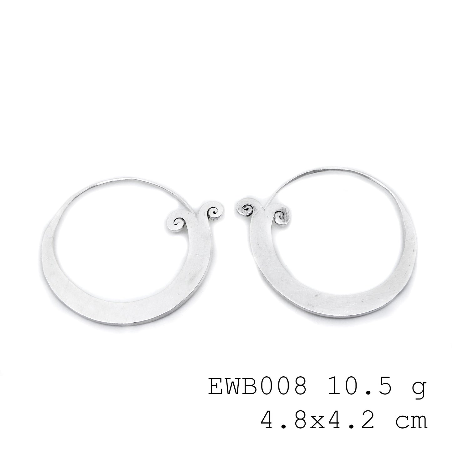 Art you can wear: Our handmade white line snail silver earrings.