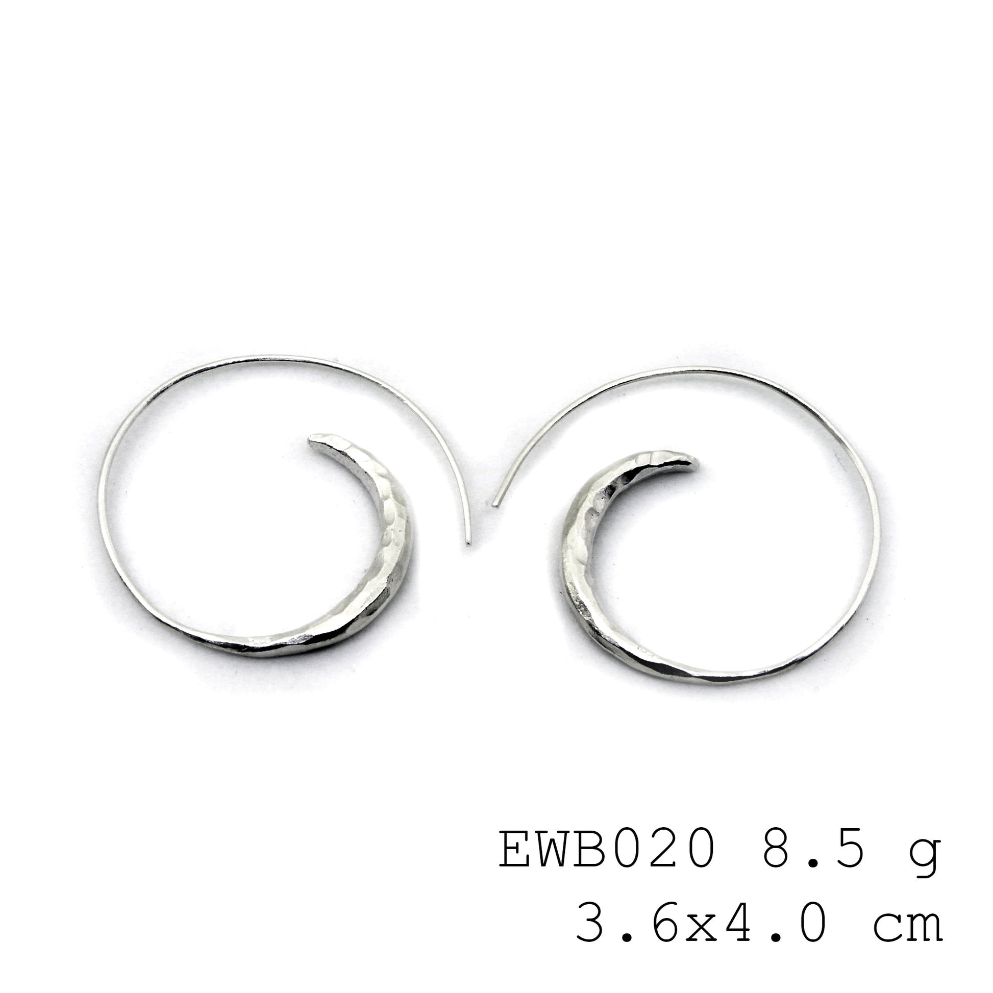 The most unique design yet: 98% pure snail silver earrings.