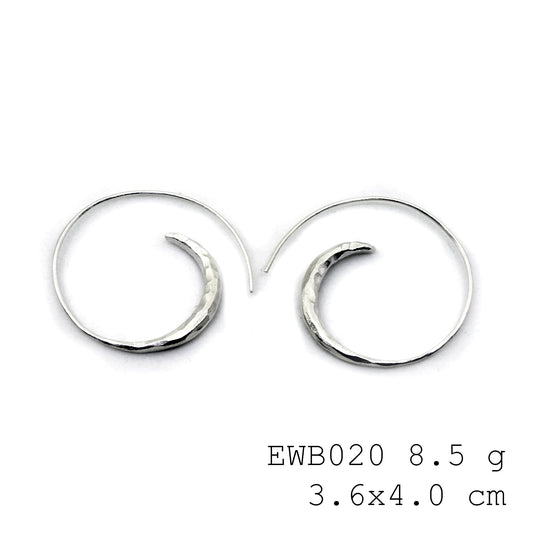 The most unique design yet: 98% pure snail silver earrings.