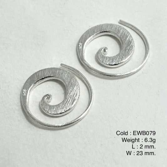 Slow down and see these unique white line snail silver earrings!