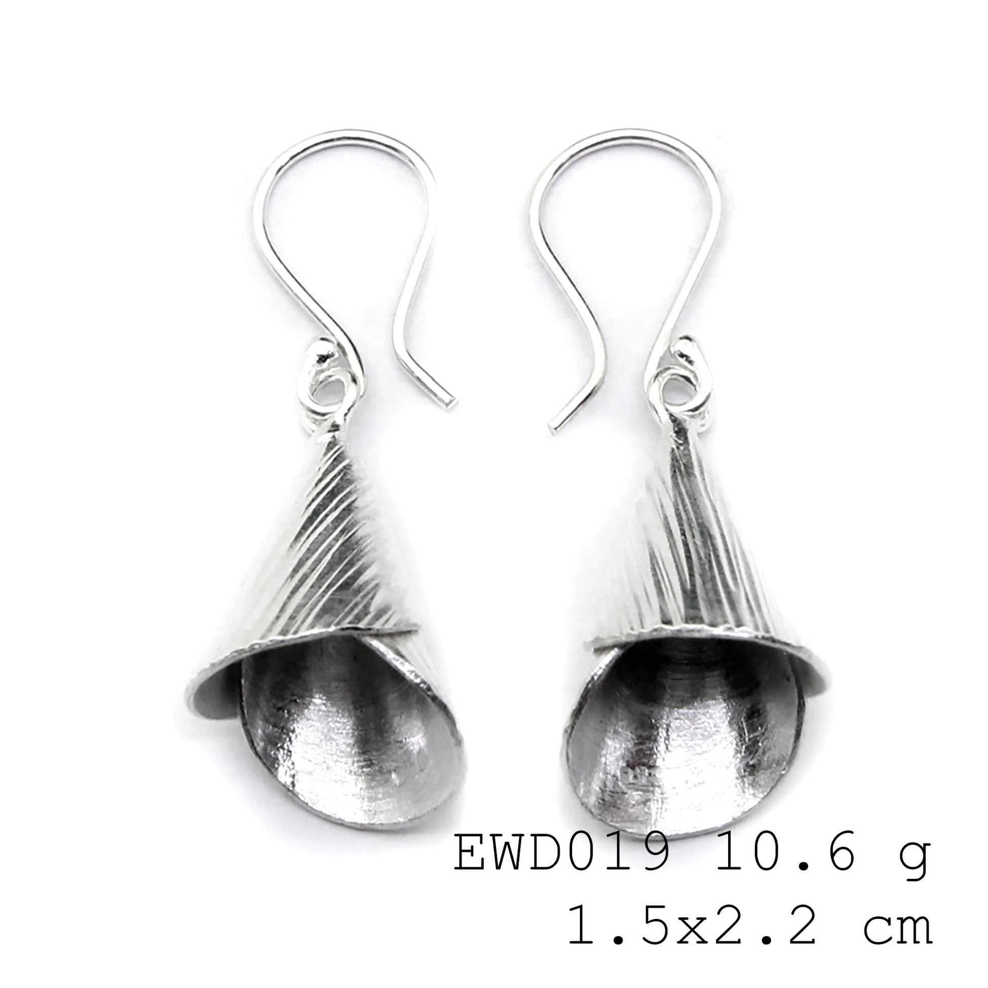 Modern art for your ears! Shop our white funnel silver earrings.
